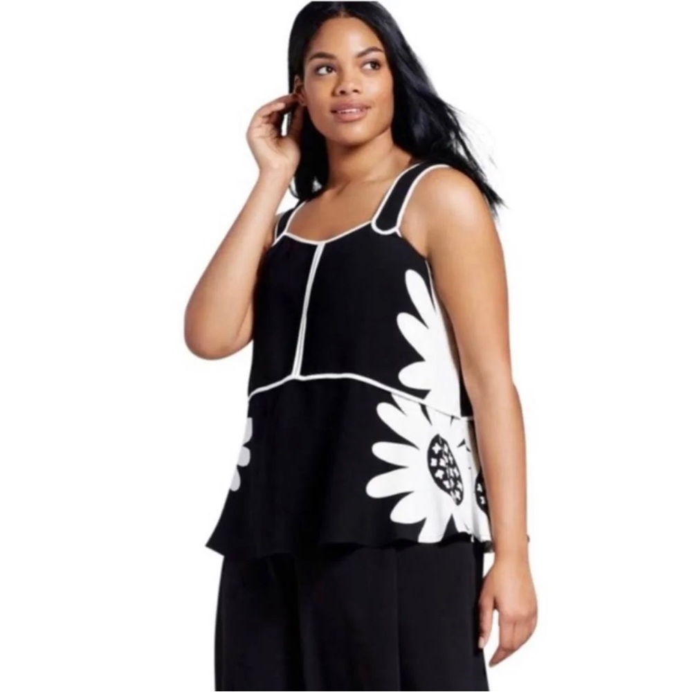 EUC RARE Victoria Beckham for Target daisy peplum top